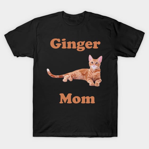 Ginger Cat Mom T-Shirt by Art by Deborah Camp